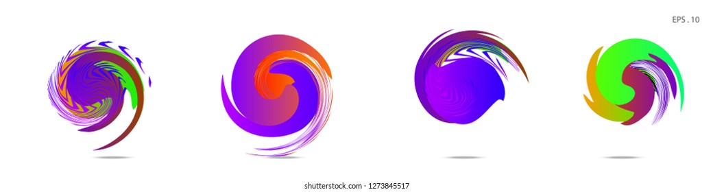 Collection of modern abstract graphic elements. Vortex vector background. Templates for logo design, leaflets or presentations. Vector illustration