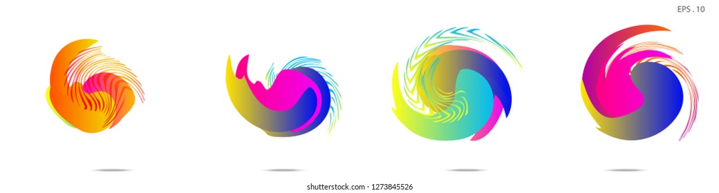 Collection of modern abstract graphic elements. Vortex vector background. Templates for logo design, leaflets or presentations. Vector illustration