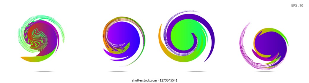Collection of modern abstract graphic elements. Vortex vector background. Templates for logo design, leaflets or presentations. Vector illustration