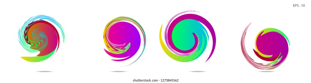 Collection of modern abstract graphic elements. Vortex vector background. Templates for logo design, leaflets or presentations. Vector illustration