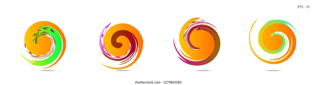 Collection of modern abstract graphic elements. Vortex vector background. Templates for logo design, leaflets or presentations. Vector illustration