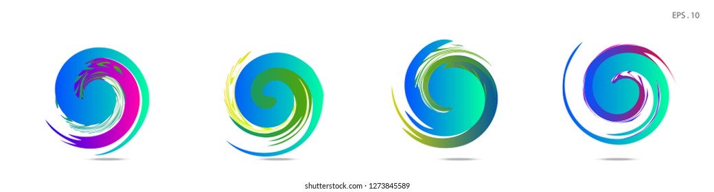 Collection of modern abstract graphic elements. Vortex vector background. Templates for logo design, leaflets or presentations. Vector illustration