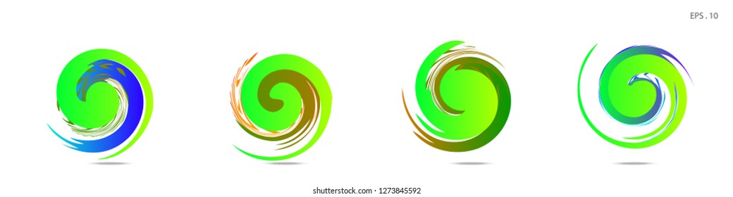 Collection of modern abstract graphic elements. Vortex vector background. Templates for logo design, leaflets or presentations. Vector illustration