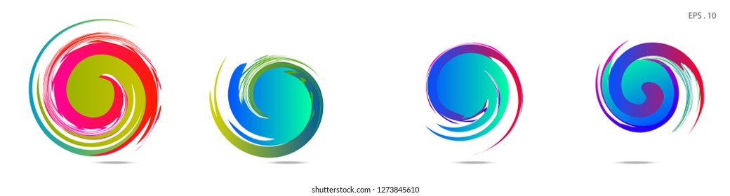 Collection of modern abstract graphic elements. Vortex vector background. Templates for logo design, leaflets or presentations. Vector illustration