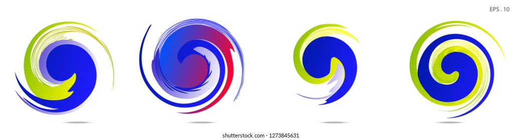 Collection of modern abstract graphic elements. Vortex vector background. Templates for logo design, leaflets or presentations. Vector illustration