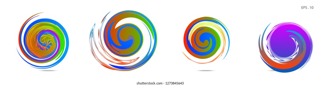 Collection of modern abstract graphic elements. Vortex vector background. Templates for logo design, leaflets or presentations. Vector illustration