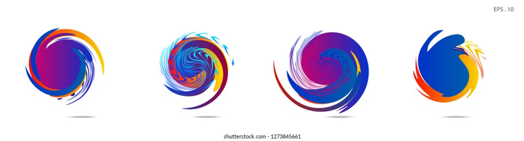 Collection of modern abstract graphic elements. Vortex vector background. Templates for logo design, leaflets or presentations. Vector illustration