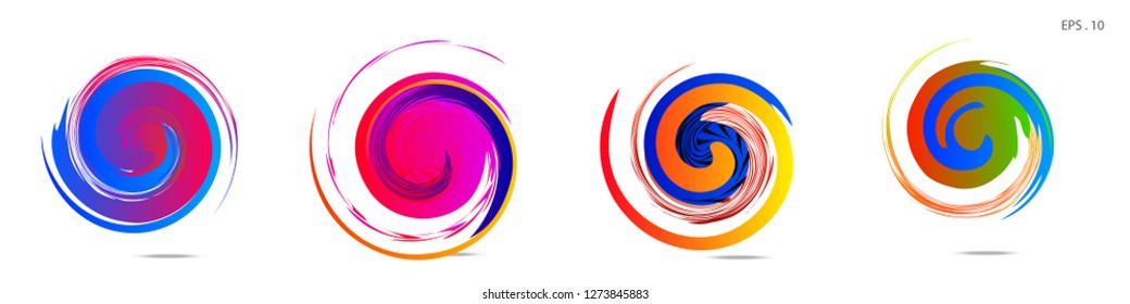 Collection of modern abstract graphic elements. Vortex vector background. Templates for logo design, leaflets or presentations. Vector illustration