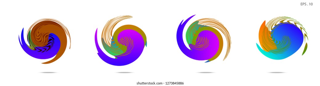 Collection of modern abstract graphic elements. Vortex vector background. Templates for logo design, leaflets or presentations. Vector illustration