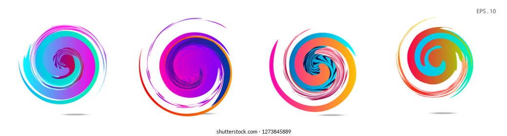 Collection of modern abstract graphic elements. Vortex vector background. Templates for logo design, leaflets or presentations. Vector illustration