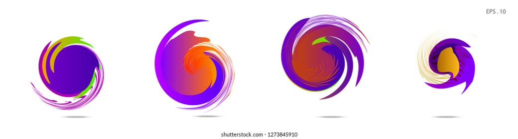 Collection of modern abstract graphic elements. Vortex vector background. Templates for logo design, leaflets or presentations. Vector illustration