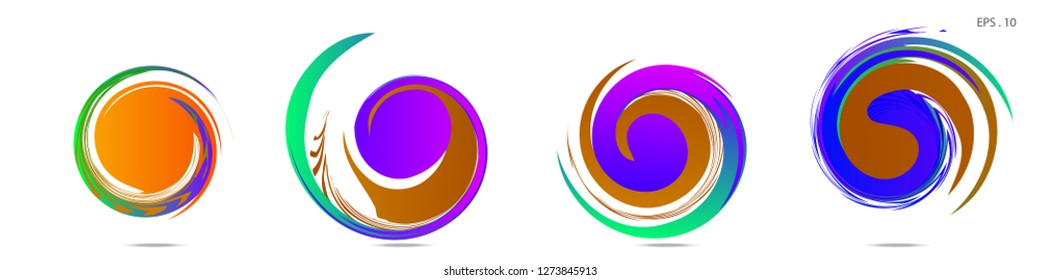 Collection of modern abstract graphic elements. Vortex vector background. Templates for logo design, leaflets or presentations. Vector illustration