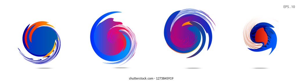 Collection of modern abstract graphic elements. Vortex vector background. Templates for logo design, leaflets or presentations. Vector illustration