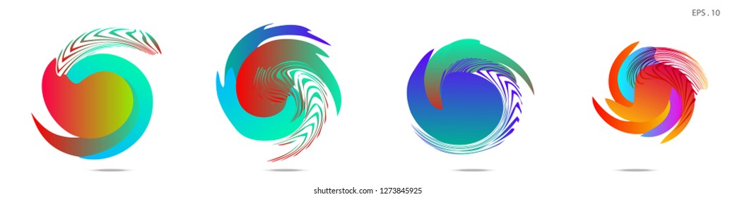 Collection of modern abstract graphic elements. Vortex vector background. Templates for logo design, leaflets or presentations. Vector illustration