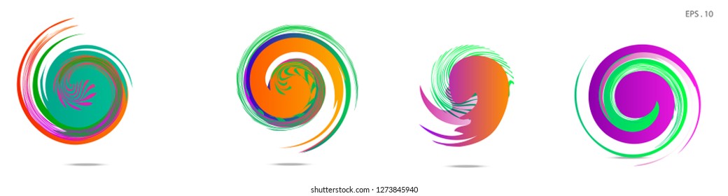 Collection of modern abstract graphic elements. Vortex vector background. Templates for logo design, leaflets or presentations. Vector illustration