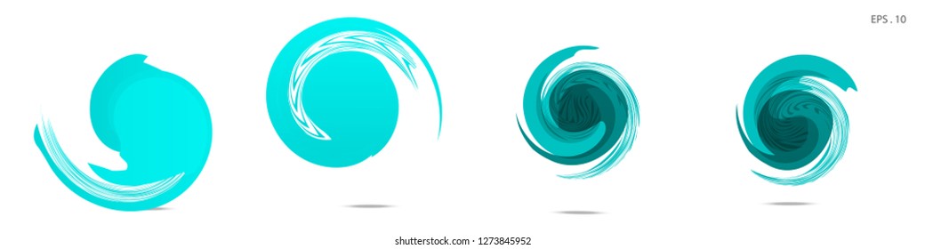 Collection of modern abstract graphic elements. Vortex vector background. Templates for logo design, leaflets or presentations. Vector illustration