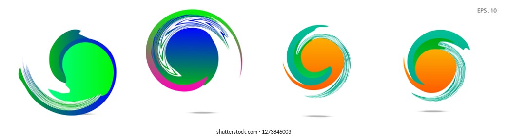 Collection of modern abstract graphic elements. Vortex vector background. Templates for logo design, leaflets or presentations. Vector illustration