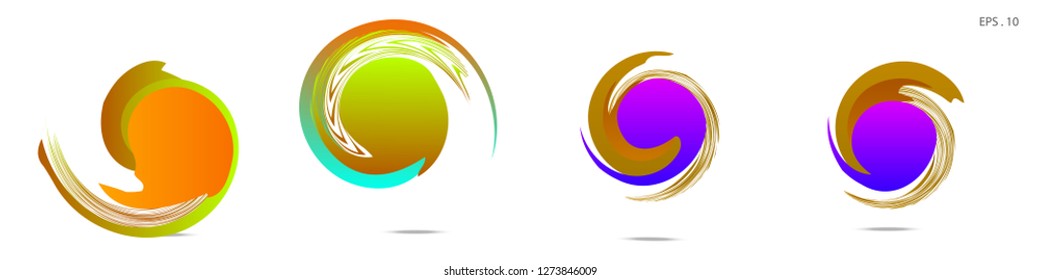 Collection of modern abstract graphic elements. Vortex vector background. Templates for logo design, leaflets or presentations. Vector illustration