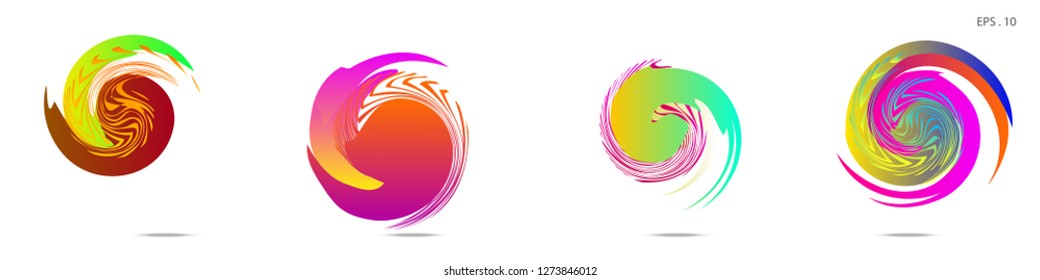 Collection of modern abstract graphic elements. Vortex vector background. Templates for logo design, leaflets or presentations. Vector illustration