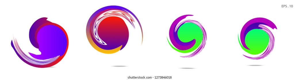 Collection of modern abstract graphic elements. Vortex vector background. Templates for logo design, leaflets or presentations. Vector illustration