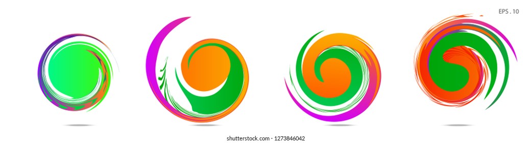 Collection of modern abstract graphic elements. Vortex vector background. Templates for logo design, leaflets or presentations. Vector illustration