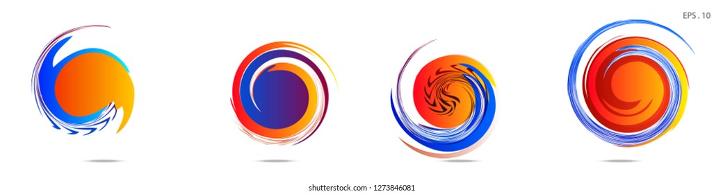 Collection of modern abstract graphic elements. Vortex vector background. Templates for logo design, leaflets or presentations. Vector illustration