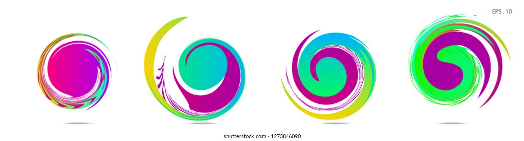 Collection of modern abstract graphic elements. Vortex vector background. Templates for logo design, leaflets or presentations. Vector illustration