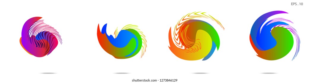 Collection of modern abstract graphic elements. Vortex vector background. Templates for logo design, leaflets or presentations. Vector illustration