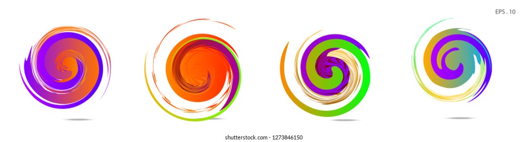 Collection of modern abstract graphic elements. Vortex vector background. Templates for logo design, leaflets or presentations. Vector illustration