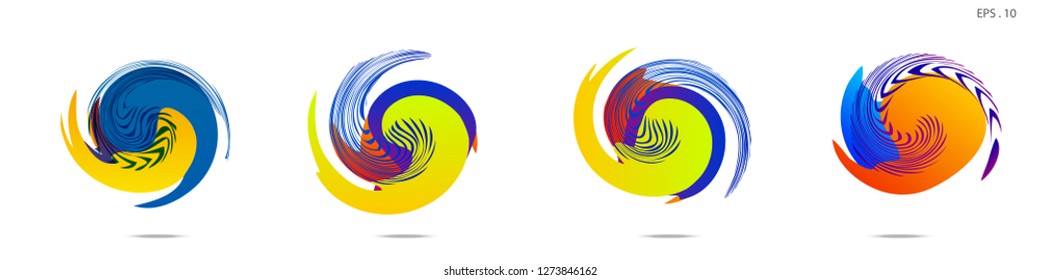 Collection of modern abstract graphic elements. Vortex vector background. Templates for logo design, leaflets or presentations. Vector illustration