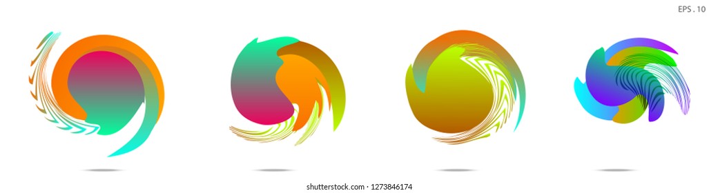 Collection of modern abstract graphic elements. Vortex vector background. Templates for logo design, leaflets or presentations. Vector illustration