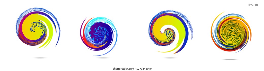 Collection of modern abstract graphic elements. Vortex vector background. Templates for logo design, leaflets or presentations. Vector illustration