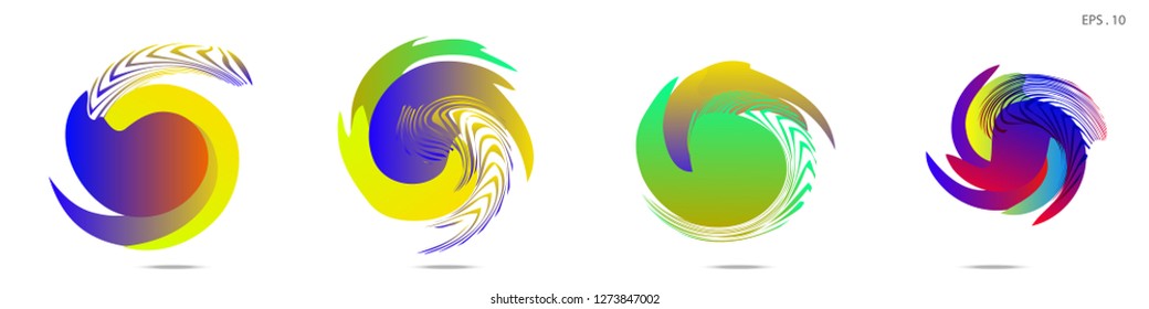 Collection of modern abstract graphic elements. Vortex vector background. Templates for logo design, leaflets or presentations. Vector illustration