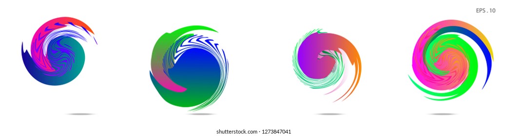 Collection of modern abstract graphic elements. Vortex vector background. Templates for logo design, leaflets or presentations. Vector illustration