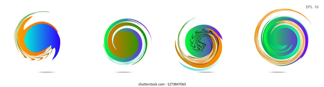 Collection of modern abstract graphic elements. Vortex vector background. Templates for logo design, leaflets or presentations. Vector illustration