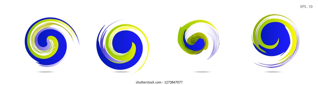 Collection of modern abstract graphic elements. Vortex vector background. Templates for logo design, leaflets or presentations. Vector illustration