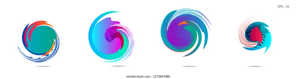 Collection of modern abstract graphic elements. Vortex vector background. Templates for logo design, leaflets or presentations. Vector illustration