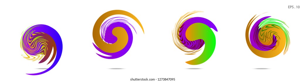 Collection of modern abstract graphic elements. Vortex vector background. Templates for logo design, leaflets or presentations. Vector illustration