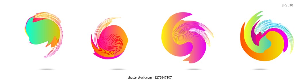Collection of modern abstract graphic elements. Vortex vector background. Templates for logo design, leaflets or presentations. Vector illustration