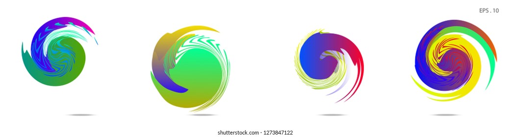 Collection of modern abstract graphic elements. Vortex vector background. Templates for logo design, leaflets or presentations. Vector illustration