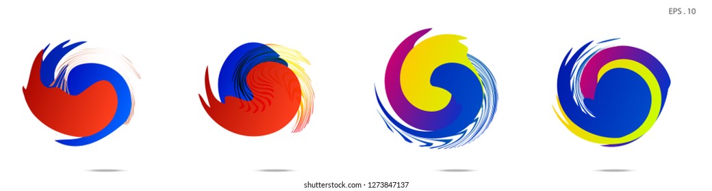 Collection of modern abstract graphic elements. Vortex vector background. Templates for logo design, leaflets or presentations. Vector illustration
