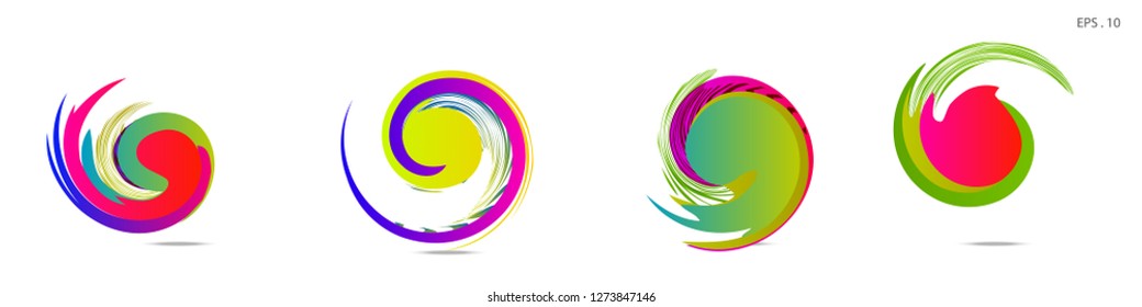 Collection of modern abstract graphic elements. Vortex vector background. Templates for logo design, leaflets or presentations. Vector illustration