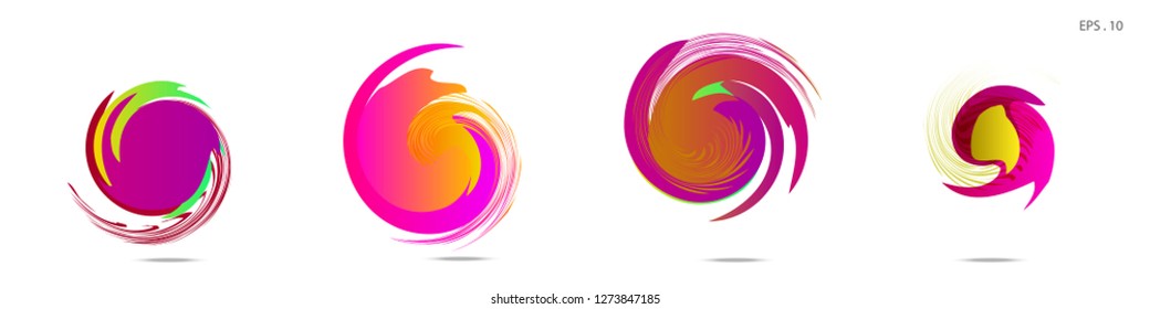 Collection of modern abstract graphic elements. Vortex vector background. Templates for logo design, leaflets or presentations. Vector illustration