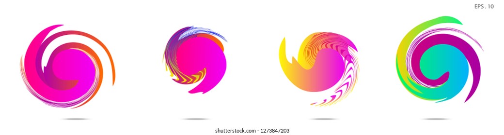 Collection of modern abstract graphic elements. Vortex vector background. Templates for logo design, leaflets or presentations. Vector illustration
