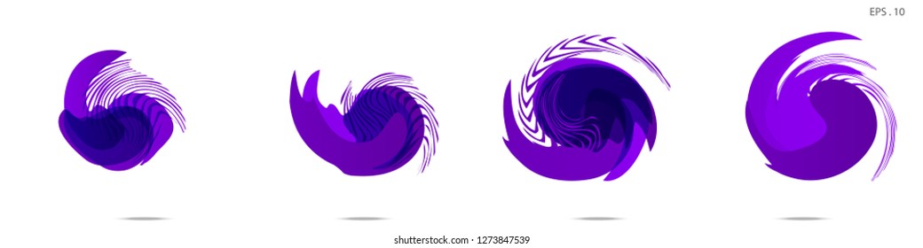 Collection of modern abstract graphic elements. Vortex vector background. Templates for logo design, leaflets or presentations. Vector illustration