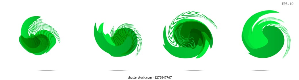 Collection of modern abstract graphic elements. Vortex vector background. Templates for logo design, leaflets or presentations. Vector illustration