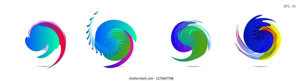 Collection of modern abstract graphic elements. Vortex vector background. Templates for logo design, leaflets or presentations. Vector illustration