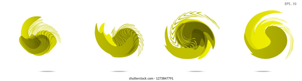 Collection of modern abstract graphic elements. Vortex vector background. Templates for logo design, leaflets or presentations. Vector illustration