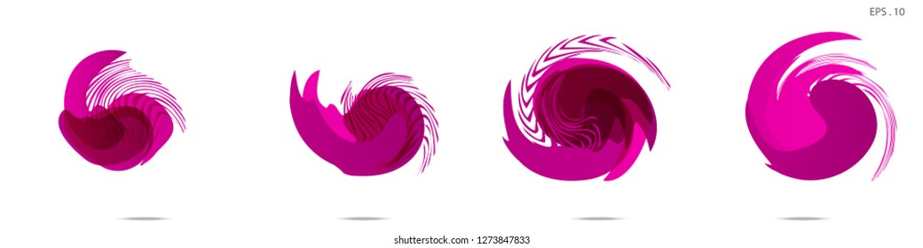 Collection of modern abstract graphic elements. Vortex vector background. Templates for logo design, leaflets or presentations. Vector illustration