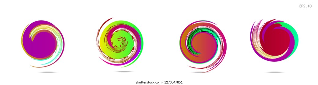 Collection of modern abstract graphic elements. Vortex vector background. Templates for logo design, leaflets or presentations. Vector illustration